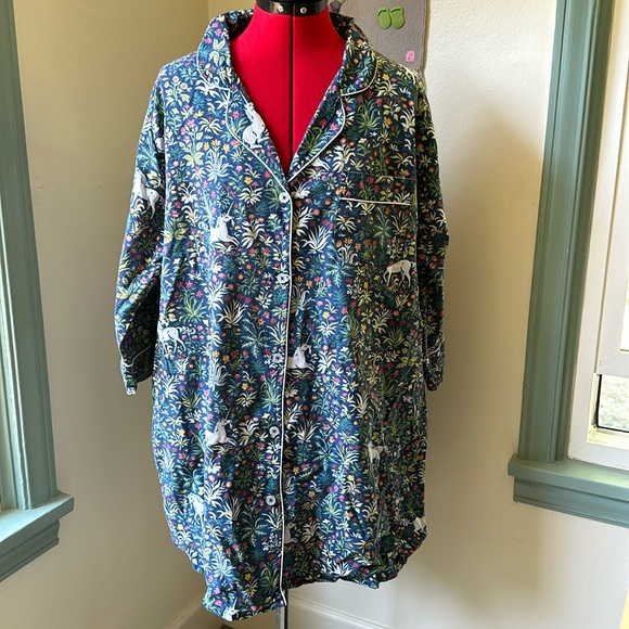 Printfresh Blue Floral Pajama Shirt - Picture 2 of 11